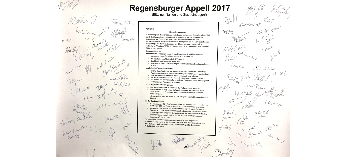 Regensburger Appell - ABSI Kongress 2017